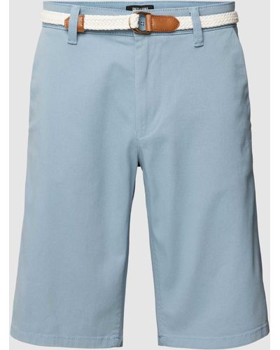 Only & Sons Chino-Shorts mit Gürtel Modell 'WILL' - Blau
