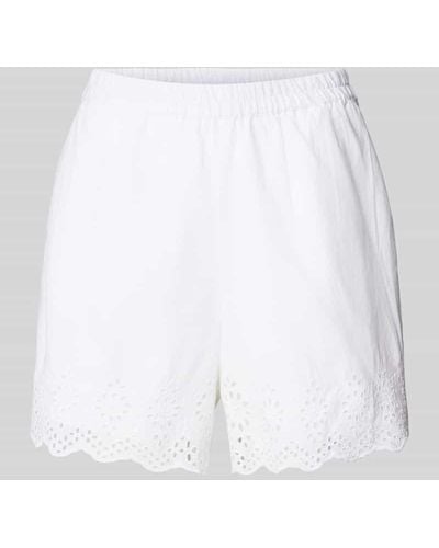 ONLY Shorts mit Lochstickerei Modell 'LOU' - Weiß