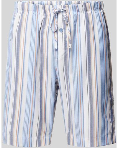 Hanro Pyjama-Hose mit Streifenmuster - Blau