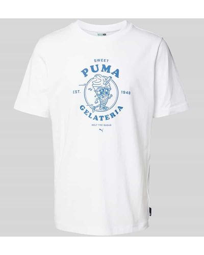 PUMA T-Shirt mit Label-Motiv-Print - Weiß