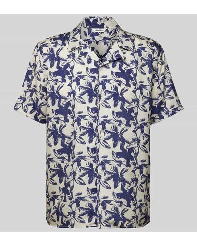 Gabba Regular Fit Freizeithemd mit floralem Allover-Print - Blau