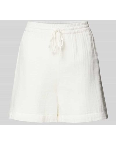 Pieces High Waist Shorts mit elastischem Bund Modell 'STINA' - Weiß