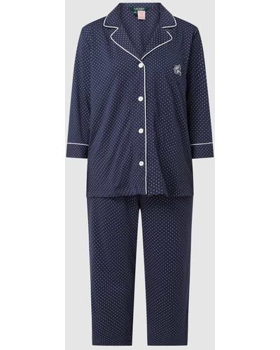 Lauren by Ralph Lauren Pyjama mit Streifenmuster - Blau