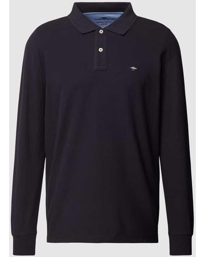 Fynch-Hatton Poloshirt mit Logo-Stitching - Blau