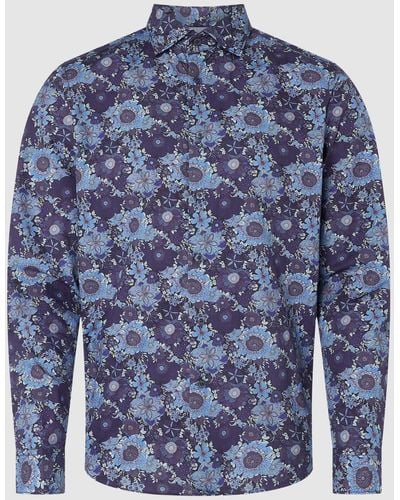 FIL NOIR Slim Fit Zakelijk Overhemd Van Katoen - Blauw