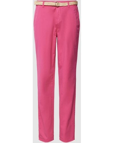 Esprit Regular Fit Hose mit Gürtel - Pink