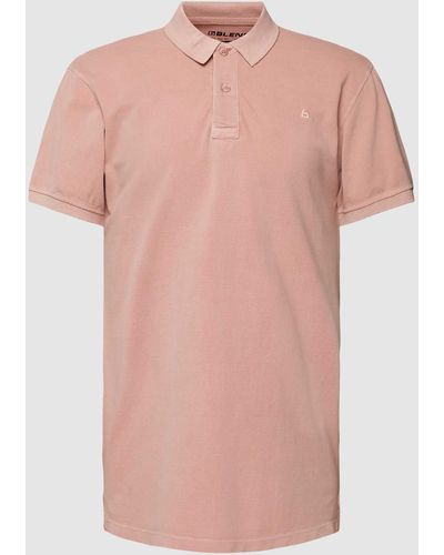 Blend Poloshirt Met Logostitching - Roze