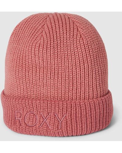 Roxy Beanie mit Label-Stitching Modell 'FREJA' - Rot