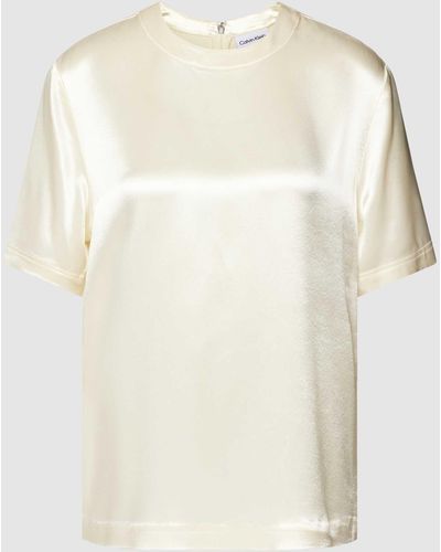 Calvin Klein Blusenshirt mit Nahtreißverschluss Modell 'NAIA' - Weiß