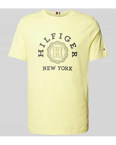 Tommy Hilfiger T-Shirt mit Label-Print - Gelb