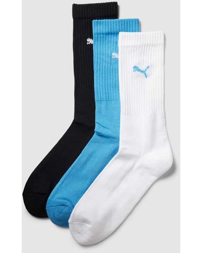 PUMA Socken mit Label-Details im 3er-Pack - Blau