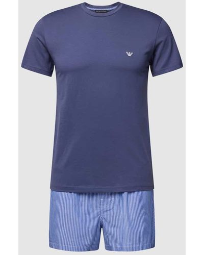 Emporio Armani Pyjama aus Baumwolle - Blau