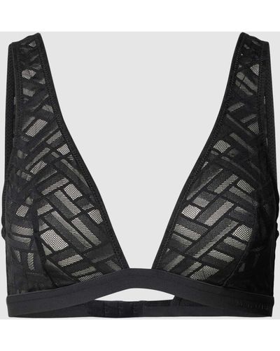 Marc O' Polo BH mit Mesh-Muster Modell 'Lace Graphics' - Schwarz