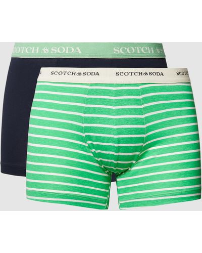 Scotch & Soda Trunks mit elastischem Logo-Bund im 2er-Pack - Grün