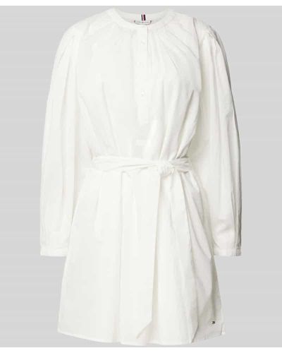 Tommy Hilfiger Minikleid mit Bindegürtel - Weiß