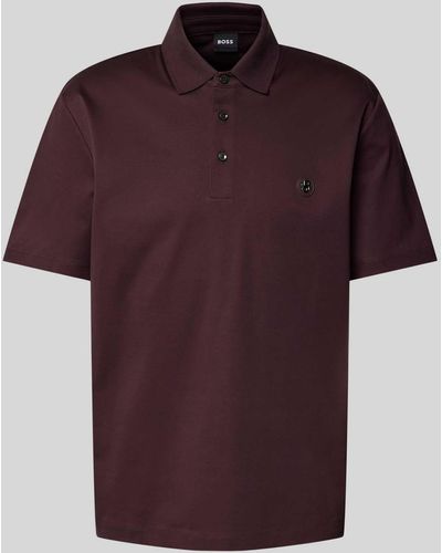 BOSS Slim Fit Poloshirt mit Label-Patch Modell 'Parris' - Rot