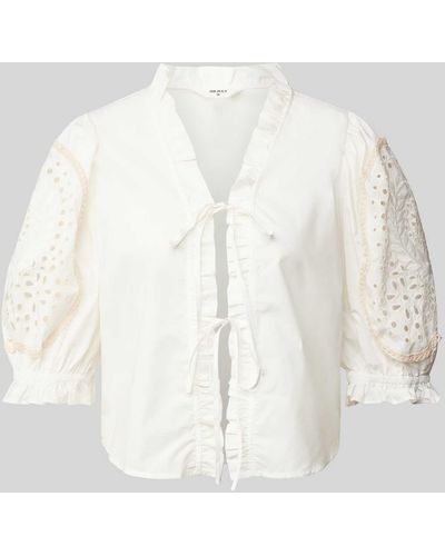 Object Blouse Met Broderie Anglaise - Naturel