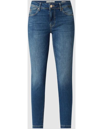 Mavi Korte Super Skinny Fit Jeans Met Stretch, Model 'adriana Ankle' - Blauw