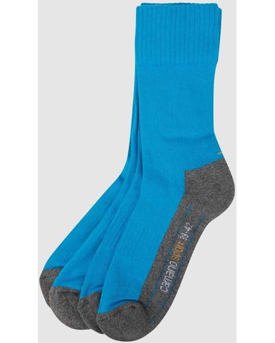 Camano Socken mit Label-Print im 4er-Pack - Blau