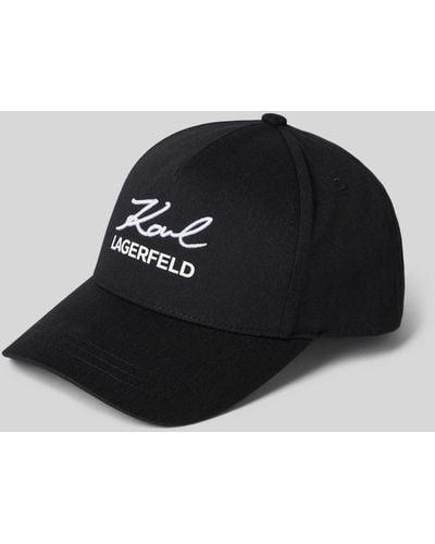 Karl Lagerfeld Basecap mit Label-Stitching - Schwarz