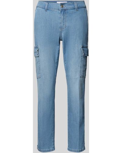 ANGELS Straight Leg Jeans mit Cargotaschen Modell 'Cici' - Blau
