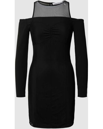 Calvin Klein Mini-jurk Met Labelprint - Zwart