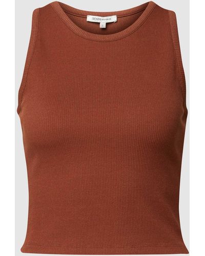 Tom Tailor Tanktop Met Logodetail - Bruin