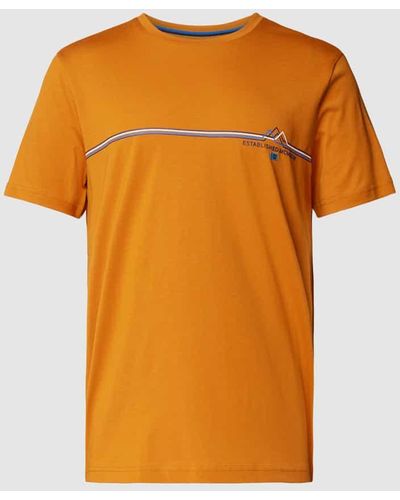 Christian Berg Men T-Shirt mit Kontraststreifen - Orange