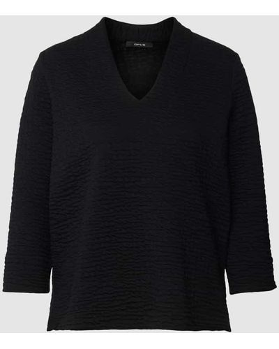 Opus Sweatshirt mit elastischem Saum Modell 'Ganila' - Schwarz