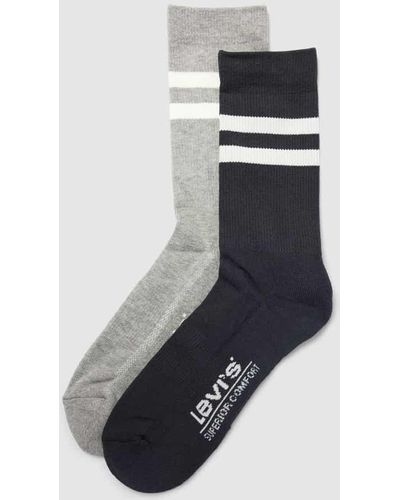 Levi's Socken mit Kontraststreifen im 2er-Pack Modell 'SPORT STRIPE' - Grau
