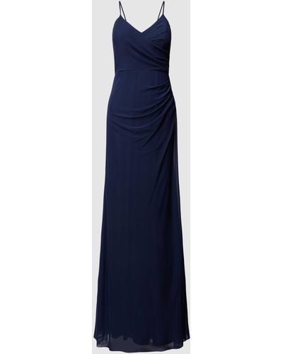 TROYDEN COLLECTION Abendkleid in Wickel-Optik - Blau