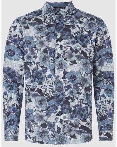 FIL NOIR Slim Fit Business-Hemd aus Baumwolle - Blau
