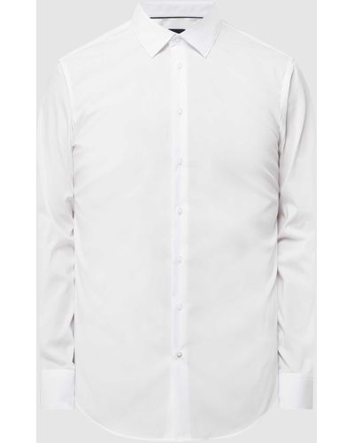 S.oliver Slim Fit Business-Hemd aus Popeline - Weiß