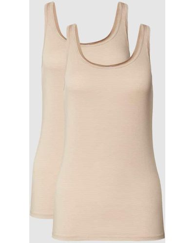 Schiesser Tanktop mit Strukturmuster im 2er-Pack - Natur