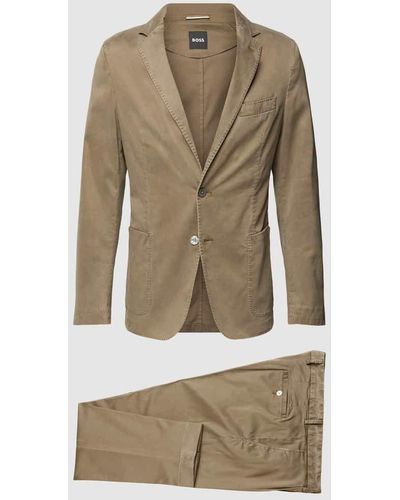 BOSS Regular Fit Anzug in unifarbenem Design Modell 'Hanry' - Natur