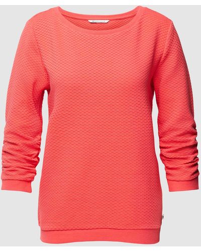 Tom Tailor Sweatshirt mit 3/4-Arm in unifarbenem Design - Rot