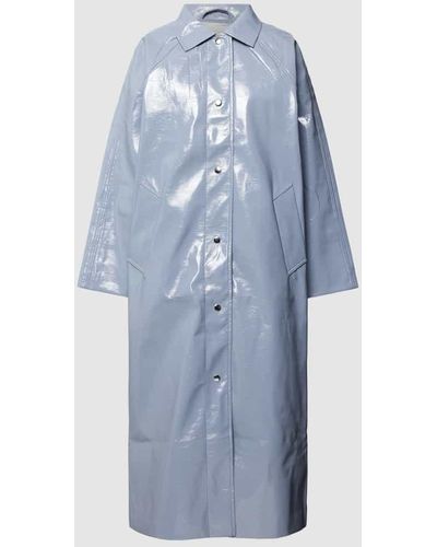 Modström Mantel mit seitlichen Eingrifftaschen Modell 'Charles' - Blau