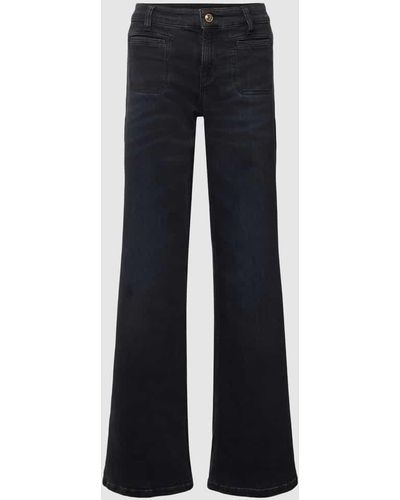 Cambio Wide Leg Jeans mit Leistentaschen Modell 'TESS' - Blau