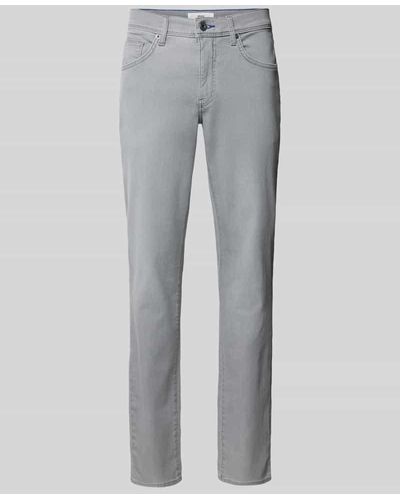 Brax Straight Fit Jeans mit Label-Patch Modell 'CADIZ' - Grau