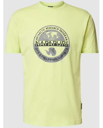 Napapijri T-Shirt mit Label-Print Modell 'BOLLO' - Gelb