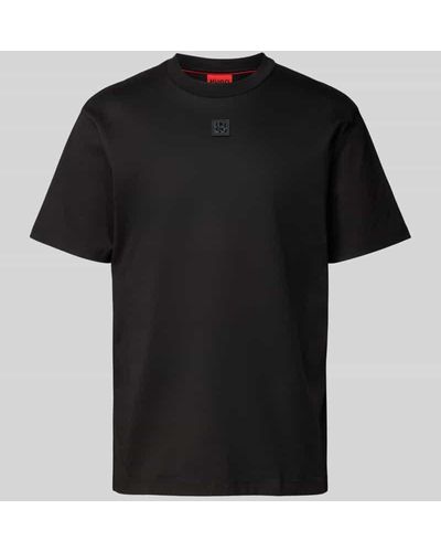 HUGO T-Shirt mit Label-Patch Modell 'Dalile' - Schwarz