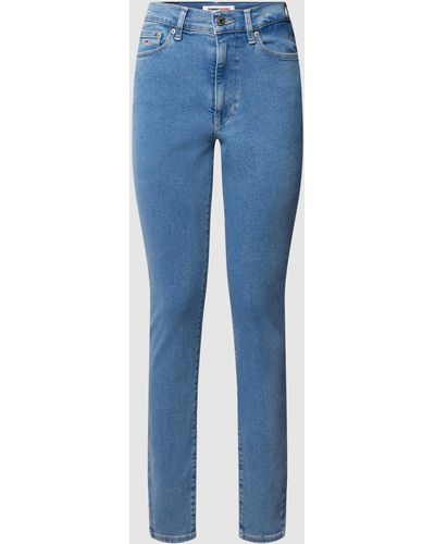 Tommy Hilfiger Jeans mit Label-Patch Modell 'Sylvia' - Blau