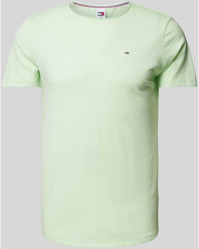Tommy Hilfiger Slim Fit T-Shirt mit Logo-Stitching Modell 'JASPE' - Grün