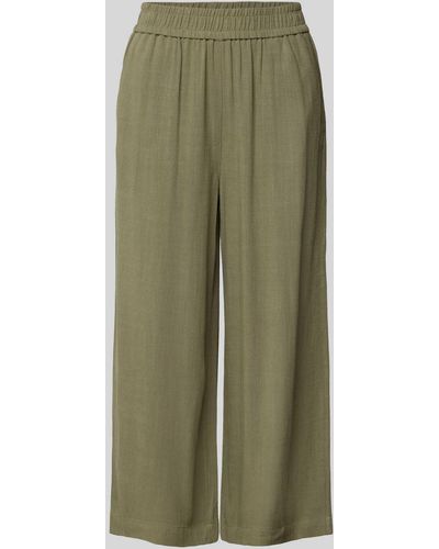 Pieces Wide Leg Stoffen Broek Met Verkort Model - Groen