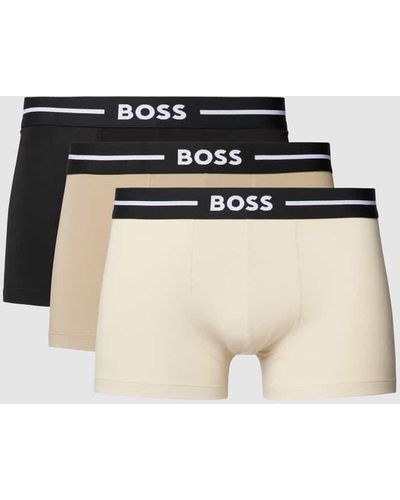 BOSS Boxershorts mit elastischem Label-Bund Modell 'Bold' im 3er-Pack - Schwarz