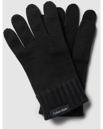 Calvin Klein Handschuhe mit Label-Detail Modell 'CLASSIC' - Schwarz