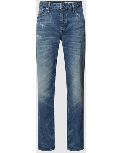 Armani Exchange Slim Fit Jeans im Destroyed-Look - Blau