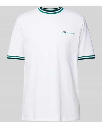 Lyle & Scott T-Shirt mit Label-Stitching - Weiß