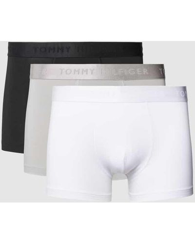 Tommy Hilfiger Trunks mit elastischem Logo-Bund im 3er-Pack - Weiß
