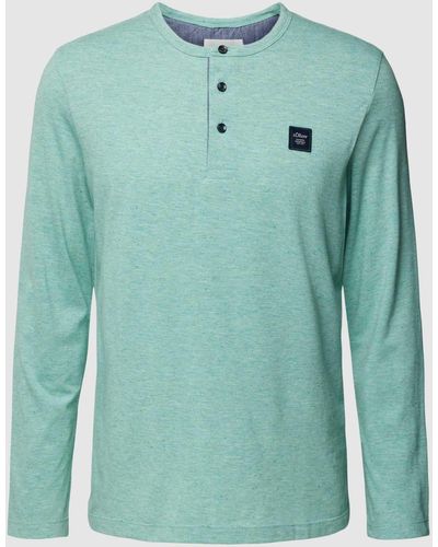 S.oliver Shirt Met Lange Mouwen En Korte Knoopsluiting - Groen